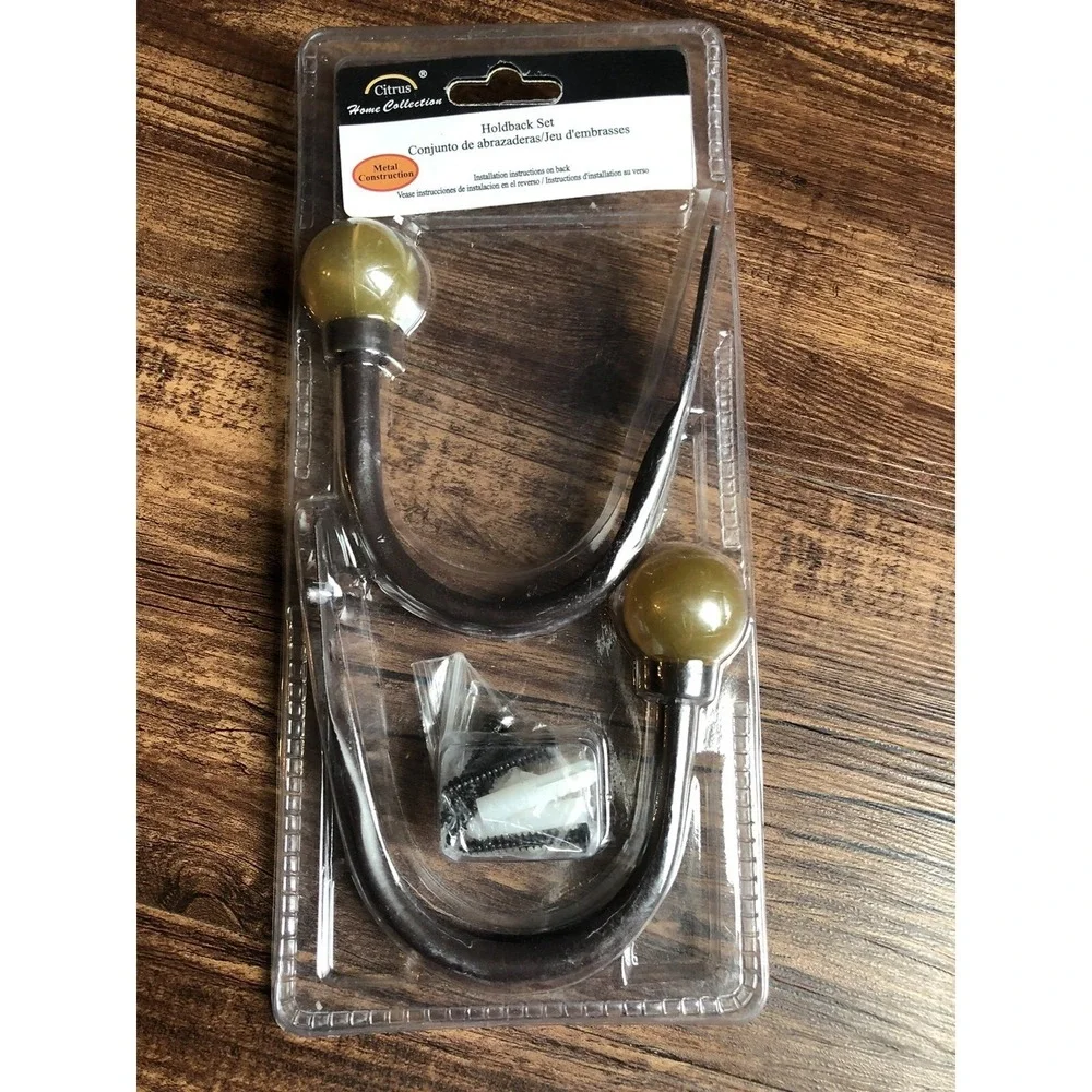 Citrus Home Collection Hold Back Set of 2 Metal Construction New